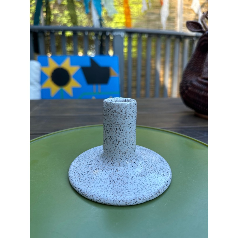 Jordan B Ceramics Handmade Taper Candle Holder Minimalist Hygge Speckle
